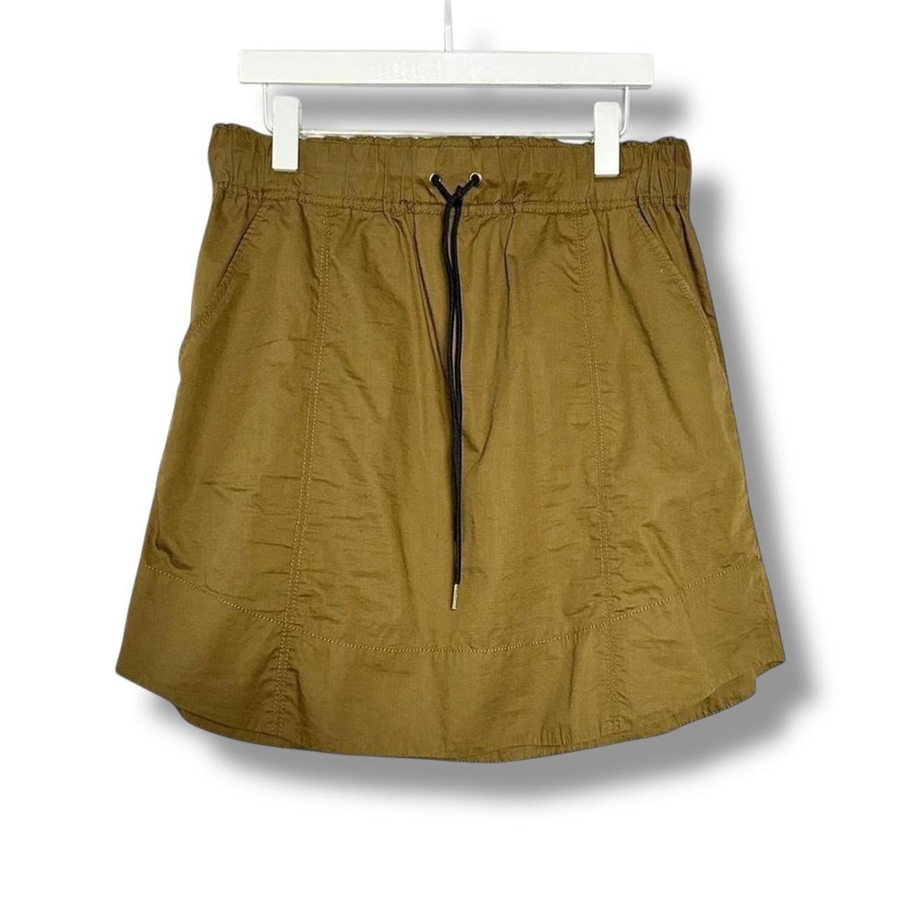 Banana Republic drawstring tie waist mini utility skirt Sz 14 olive green sporty